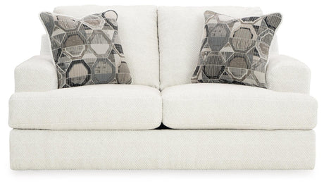 Karinne Linen Loveseat by Ashley at Eve Furniture