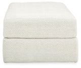 Karinne Linen Oversized Accent Ottoman by Ashley at Eve Furniture