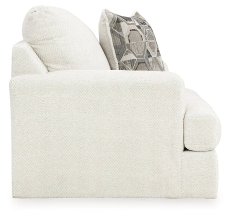 Karinne Linen Loveseat, Oversized Chair and Accent Ottoman by Ashley at Eve Furniture
