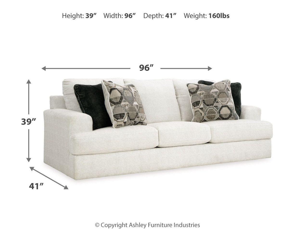 Karinne Linen Loveseat, Oversized Chair and Accent Ottoman by Ashley at Eve Furniture