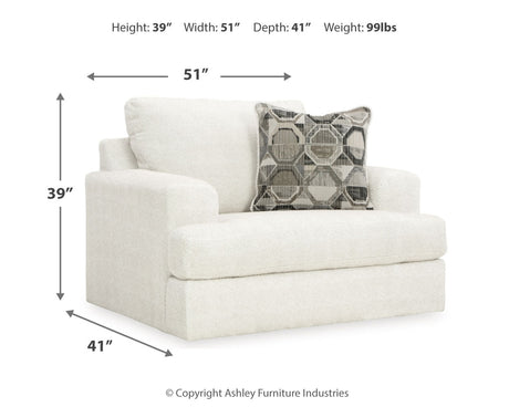 Karinne Linen Loveseat, Oversized Chair and Accent Ottoman by Ashley at Eve Furniture