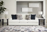 Karinne Linen Loveseat, Oversized Chair and Accent Ottoman by Ashley at Eve Furniture