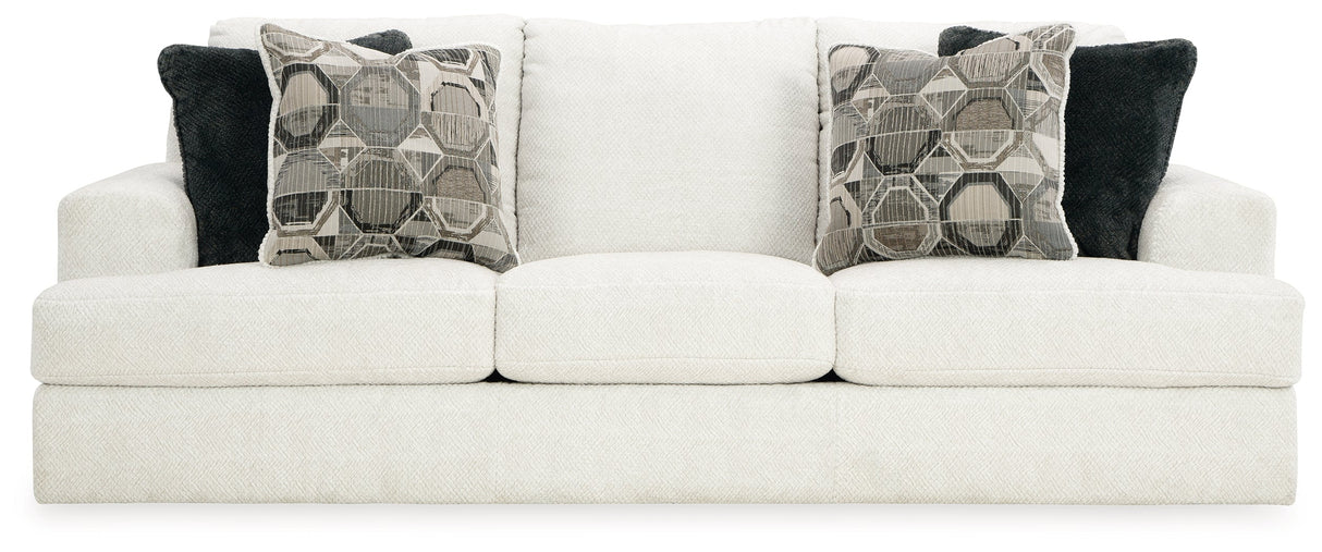 Karinne Linen Loveseat, Oversized Chair and Accent Ottoman by Ashley at Eve Furniture