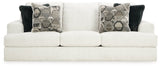 Karinne Linen Loveseat, Oversized Chair and Accent Ottoman by Ashley at Eve Furniture