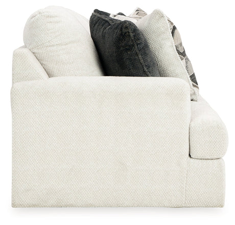 Karinne Linen Loveseat, Oversized Chair and Accent Ottoman by Ashley at Eve Furniture