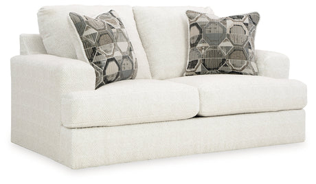 Karinne Linen Loveseat, Oversized Chair and Accent Ottoman by Ashley at Eve Furniture