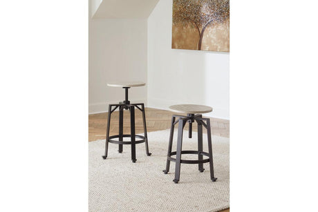 Karisslyn Whitewash/Black Counter Height Stool, Set of 2 by Ashley at Eve Furniture