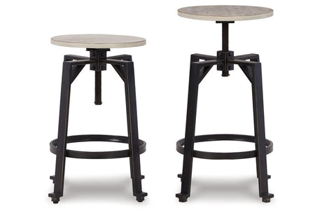 Karisslyn Whitewash/Black Counter Height Stool, Set of 2 by Ashley at Eve Furniture