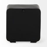 Karl Rustic Black Iron Rounded Square Table Clock by Mercana at Eve Furniture