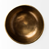 Karmel 12L x 12W Gold Hammered Aluminum Bowl by Mercana at Eve Furniture