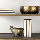 Karmel 12L x 12W Gold Hammered Aluminum Bowl by Mercana at Eve Furniture