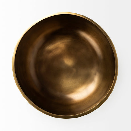 Karmel Gold Hammered Aluminum Bowl by Mercana at Eve Furniture