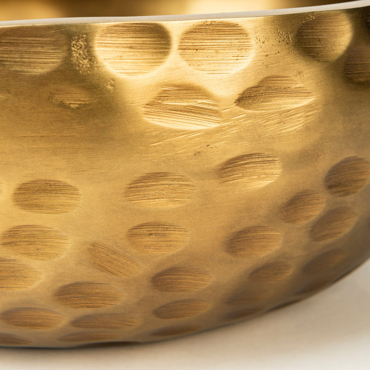 Karmel Gold Hammered Aluminum Bowl by Mercana at Eve Furniture