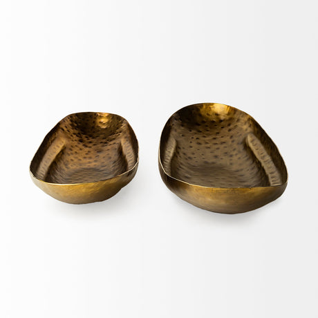 Karmen (Set of 2) Gold Hammered Oversized Bowls by Mercana at Eve Furniture