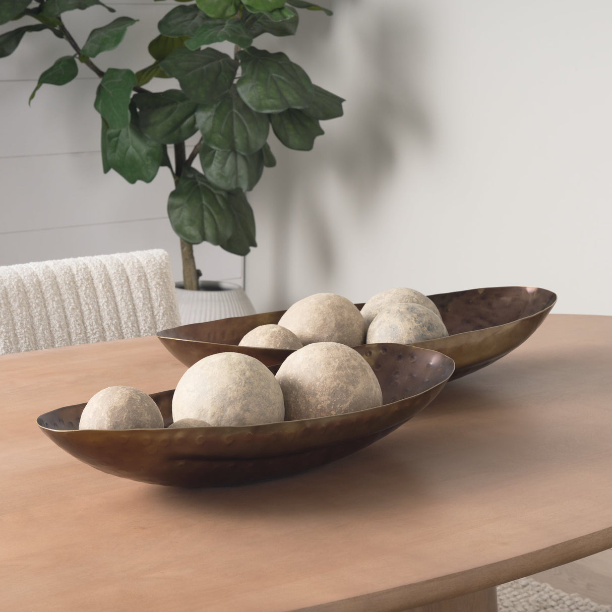 Karmen (Set of 2) Gold Hammered Oversized Bowls by Mercana at Eve Furniture