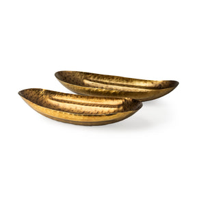 Karmen (Set of 2) Gold Hammered Oversized Bowls by Mercana at Eve Furniture