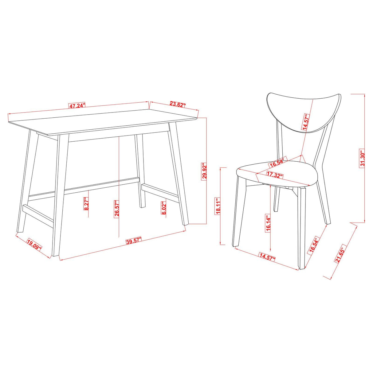 Karri Walnut 2-Piece Writing Desk Set