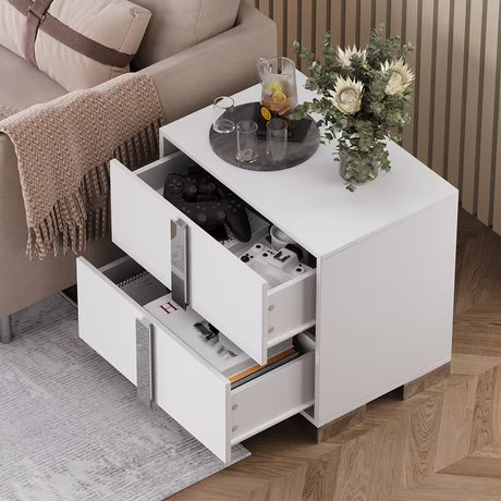 Karthinhy White Silver Nightstand by Eve Furniture at Eve Furniture