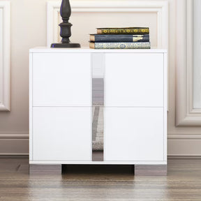 Karthinhy White Silver Nightstand by Eve Furniture at Eve Furniture