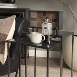 Kasey (Set of 2) 17.7L x 12.6W x 24.4H Galvanized Metal Nesting Accent Tables by Mercana at Eve Furniture