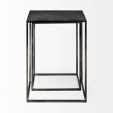 Kasey (Set of 2) 17.7L x 12.6W x 24.4H Galvanized Metal Nesting Accent Tables by Mercana at Eve Furniture