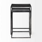 Kasey (Set of 2) Galvanized Metal Nesting Accent Tables by Mercana at Eve Furniture