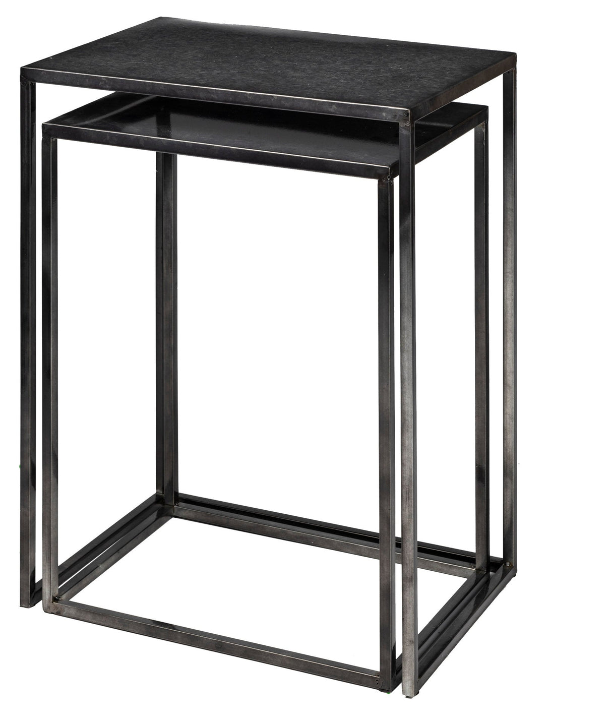 Kasey (Set of 2) Galvanized Metal Nesting Accent Tables by Mercana at Eve Furniture
