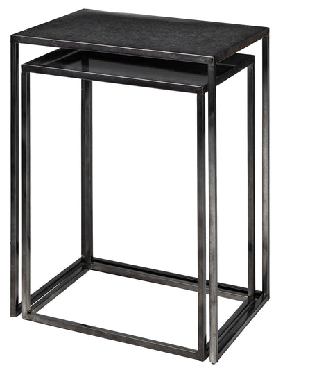 Kasey (Set of 2) Galvanized Metal Nesting Accent Tables by Mercana at Eve Furniture