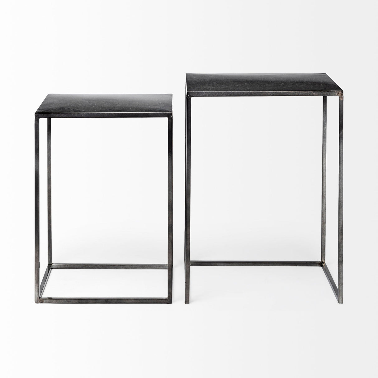 Kasey (Set of 2) Galvanized Metal Nesting Accent Tables by Mercana at Eve Furniture