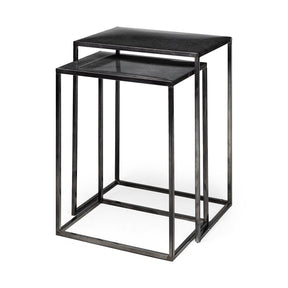 Kasey (Set of 2) Galvanized Metal Nesting Accent Tables by Mercana at Eve Furniture