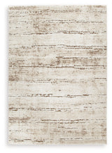 Kasney Cream/Brown Large Rug by Ashley at Eve Furniture