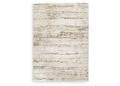 Kasney Cream/Brown Large Rug by Ashley at Eve Furniture