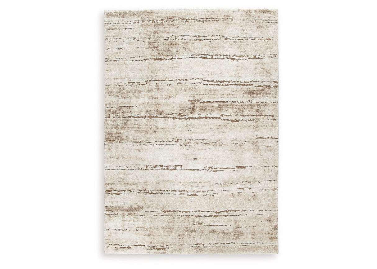 Kasney Cream/Brown Medium Rug by Ashley at Eve Furniture