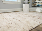 Kasney Cream/Brown Medium Rug by Ashley at Eve Furniture