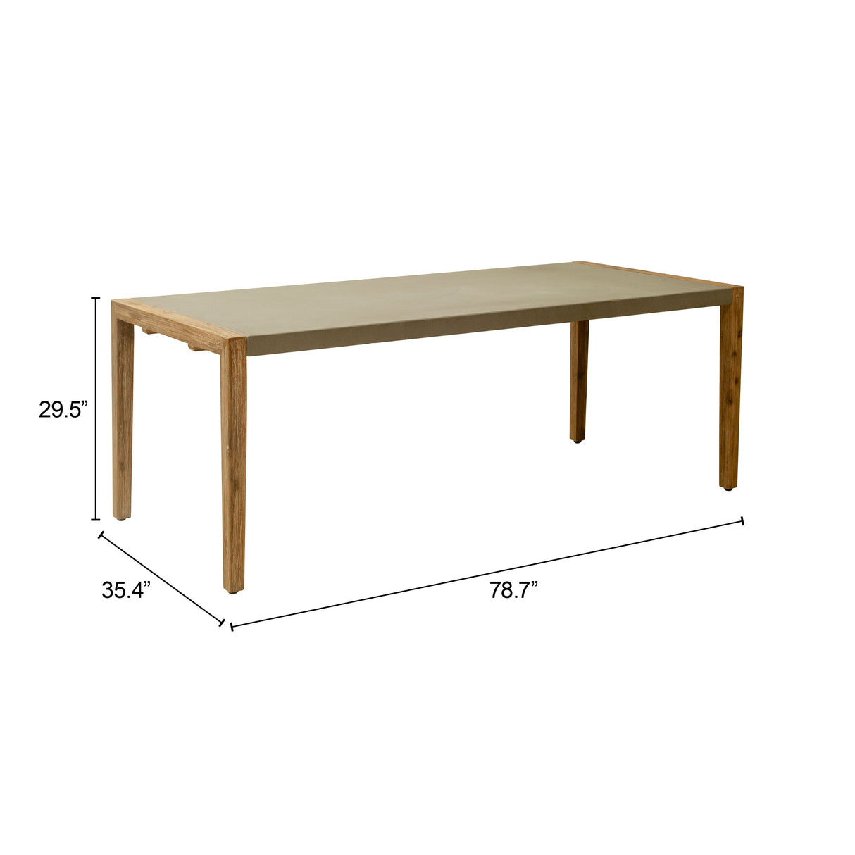Kata Gray Outdoor Dining Table by Zuomod at Eve Furniture