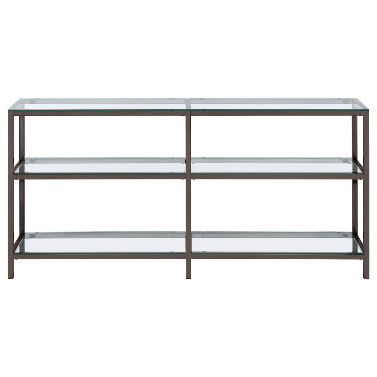 Kate Black Nickel 2-Tier Bookcase