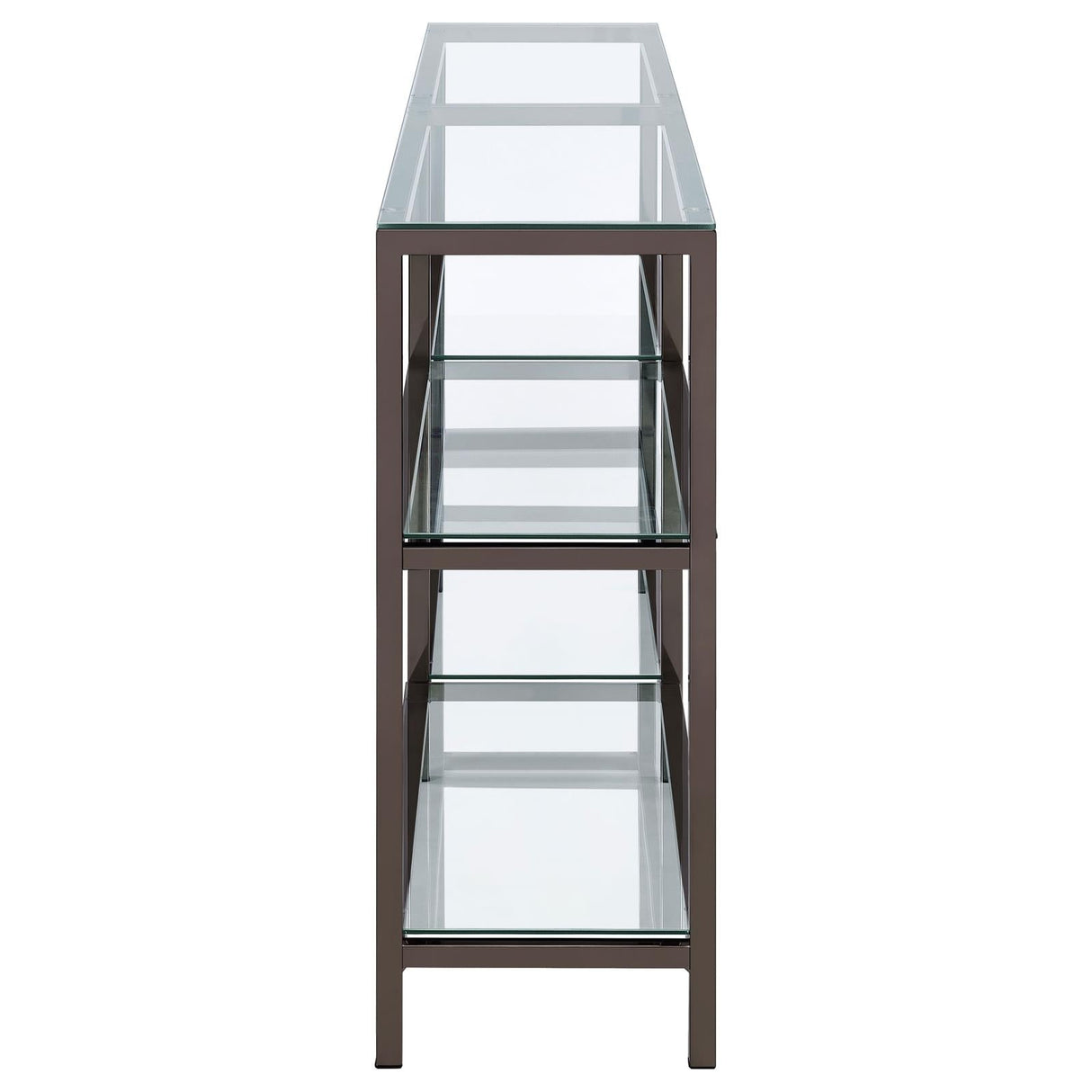 Kate Black Nickel 2-Tier Bookcase