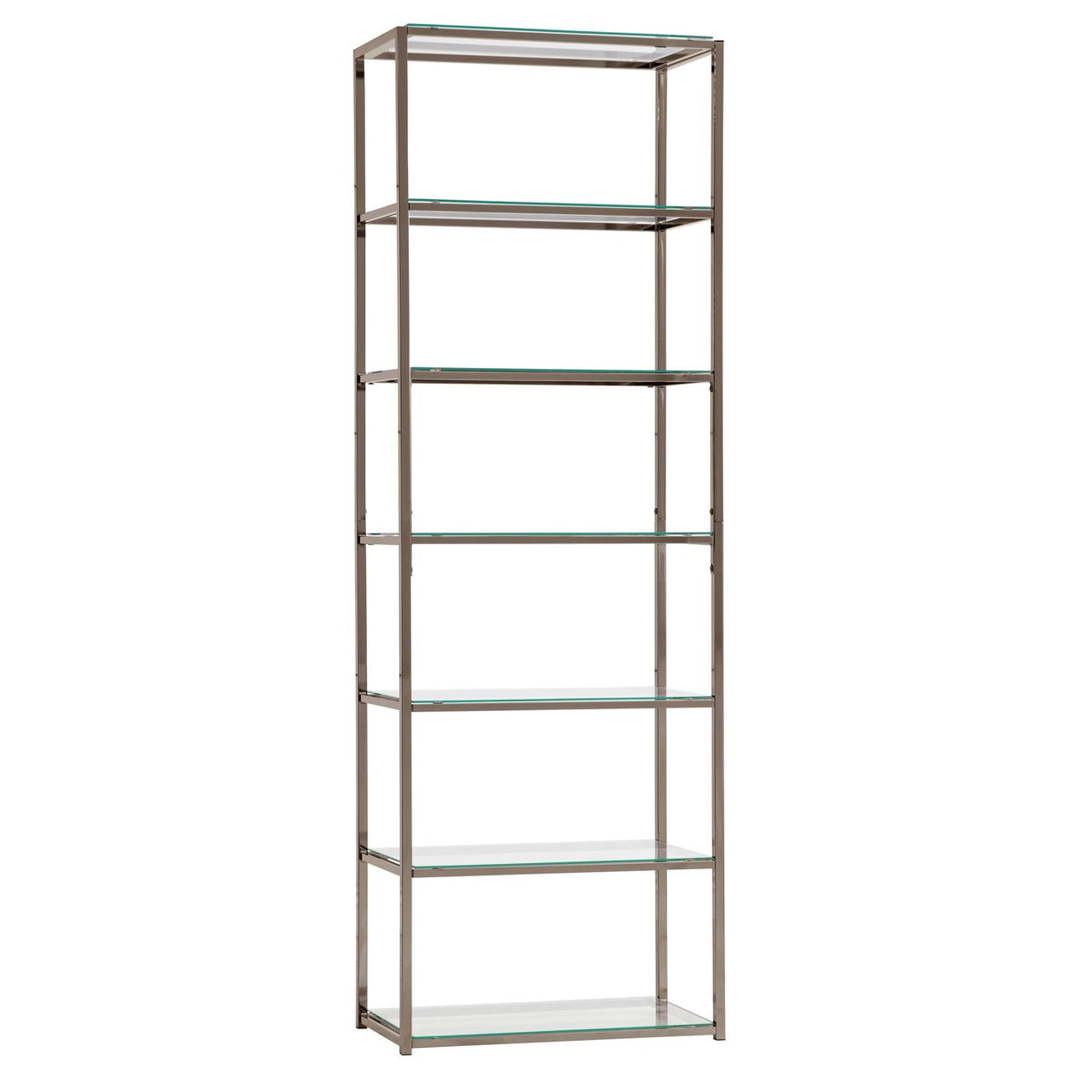 Kate Black Nickel 6-Shelf Bookcase