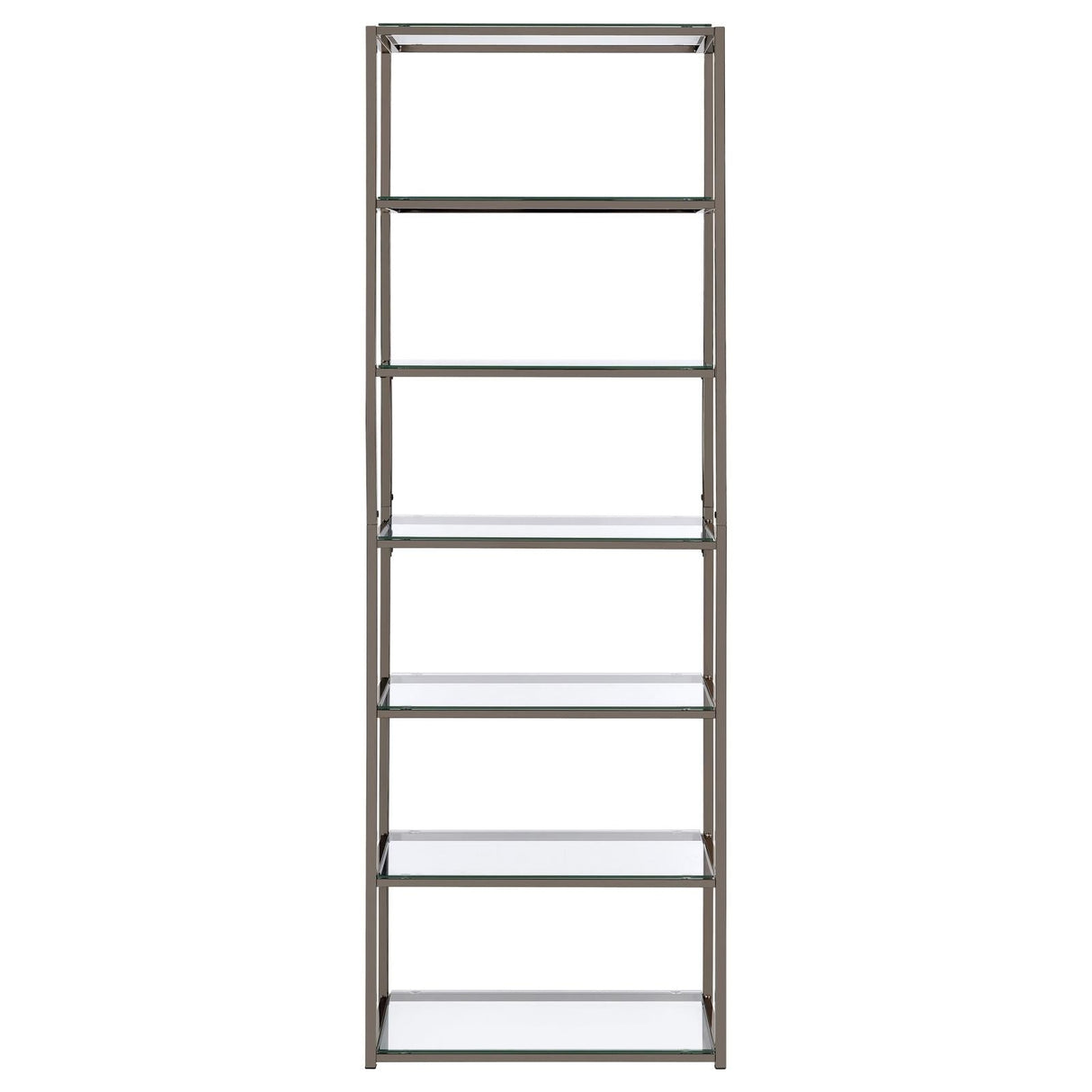 Kate Black Nickel 6-Shelf Bookcase