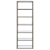 Kate Black Nickel 6-Shelf Bookcase