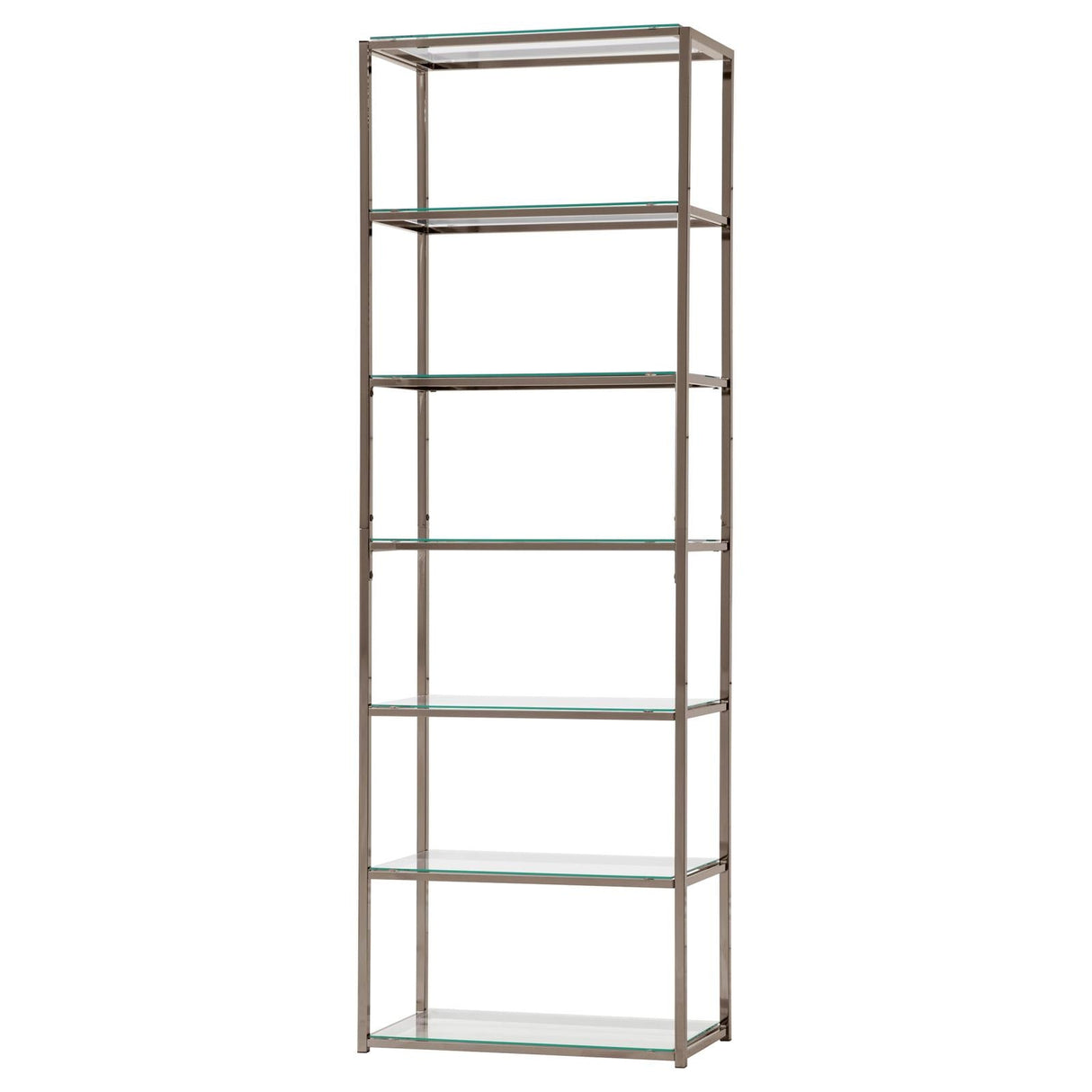 Kate Black Nickel 6-Shelf Bookcase