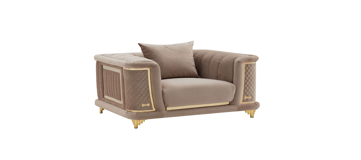Kate Beige/Brown Living Room Set by Cosmos Furniture at Eve Furniture