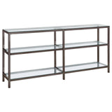 Kate Black Nickel 2-Tier Bookcase by Coaster at Eve Furniture