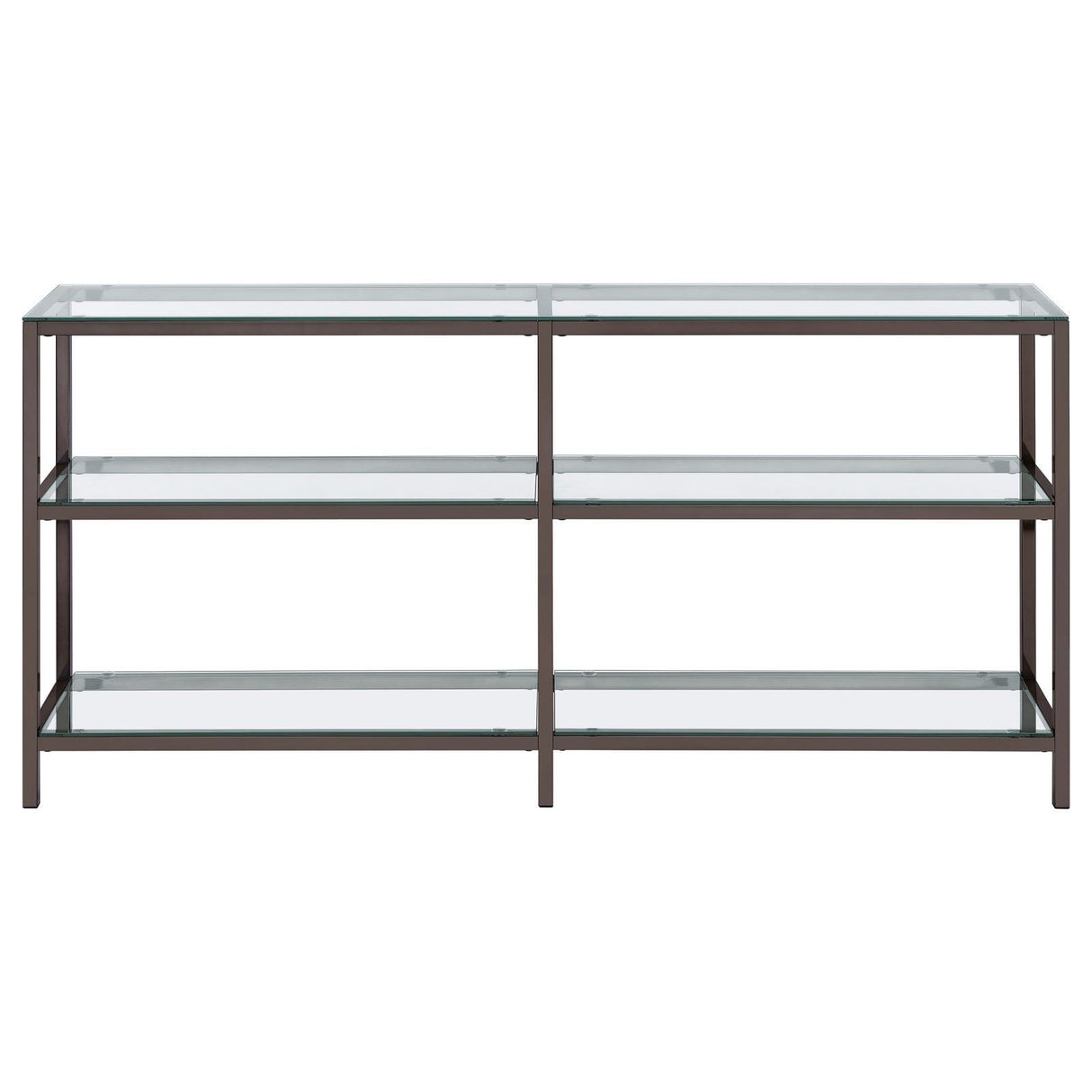 Kate Black Nickel 2-Tier Bookcase by Coaster at Eve Furniture