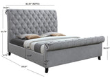 Kate Gray King Upholstered Sleigh Platform Bed by Crown Mark at Eve Furniture