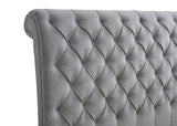 Kate Gray Queen Upholstered Sleigh Platform Bed by Crown Mark at Eve Furniture