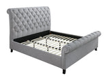Kate Gray Queen Upholstered Sleigh Platform Bed by Crown Mark at Eve Furniture