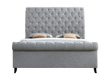 Kate Gray Queen Upholstered Sleigh Platform Bed by Crown Mark at Eve Furniture
