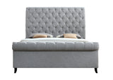 Kate Gray Queen Upholstered Sleigh Platform Bed by Crown Mark at Eve Furniture