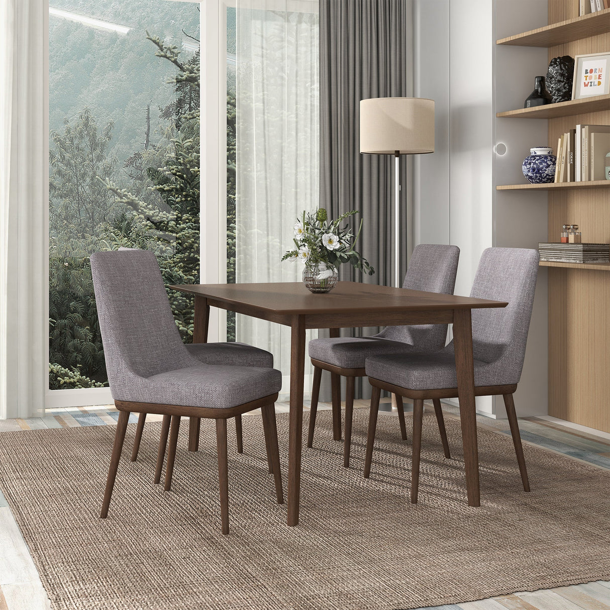 Kate Grey Fabric Dining Chair (Set Of 2) by Ashcroft Imports at Eve Furniture